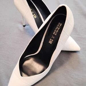 🩵Winnie Harlow SM Embossed Leather Look Heels Pump Y2K Chic Clean girl vampy